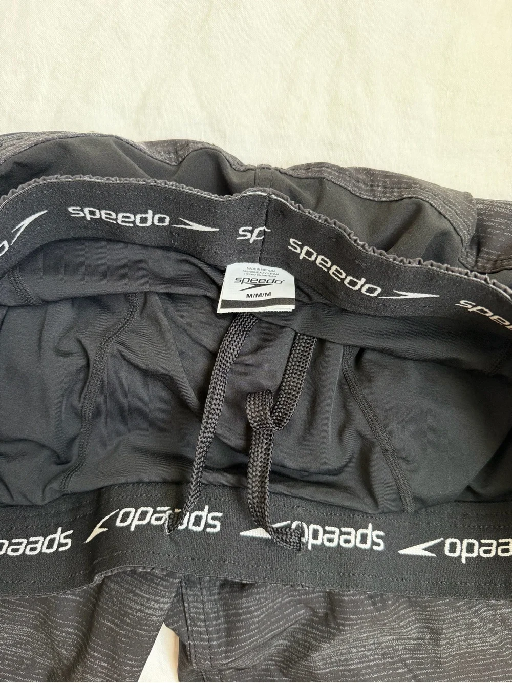 Speedo Black Athletic Swim Shorts with Subtle Logo